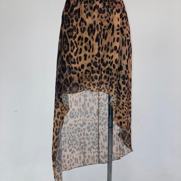 UNIF GET IT LEOPARD PRINT HI LO SKIRT - Picture 10 of 11